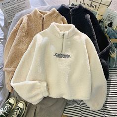 This is perfect for those who are looking for a clothing for a good price. It is fashionable, stylish, and it will look great on anyone who wears it. Do you wanahavit? Gothic Hoodies, Zip Hoodies Womens, Womens Sweatshirts Fashion, Collared Sweatshirt, Womens Cashmere, Embroidered Sweater, Velvet Tops, Streetwear Women, Amelie