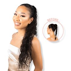 Shayla Pony -  HI, I'M SHAYLA! An INSERT NAME HERE Babe favorite, this clip-in curly ponytail extension is 26 inches, has long, loose spiral waves and will completely transform your look in less than 30 seconds.    Benefits     Hair that looks & feels like it's really yours - the INH team is dedicated to making soft & high-quality hair that looks and feels like your own. Ready to wear - These pre-styled, weatherproof ponytails are the easiest way to switch up your hair color, style, length or te Pool Day Hairstyles, Latest Braid Styles, Braid Hairstyles Ideas, Famous Hairstyles, Concert Hairstyles, High Ponytail Hairstyles, Curly Ponytail, Ponytail Hair Extensions, Hair Brands