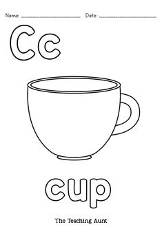 the letter c is for cup worksheet