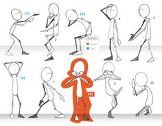 an animation character's poses and gestures for each individual to learn how to draw