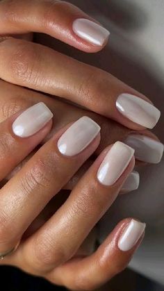 Bride Pedicure Wedding Day, Wedding Manicure And Pedicure, Haley Bieber Nails, Hailey Bieber Nails, Bieber Nails, Sns Nails Colors, Milky Nails, Classic Nails