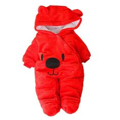 Boy's Clothing Red / 6M Baby Bear Romper Baby Winter Clothes, Newborn Costume, Winter Romper, Kids Carnival, Boys Winter Coats, Cartoon Designs, Baby Overall, Winter Jumpsuit, Winter Baby Clothes