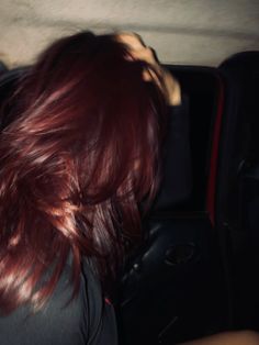 Faded Out Red Hair, Dark Red Hair Aesthetic, Red Hair Wax, Burgundy Red Hair, Cherry Red Hair, Woman In Suit, Dyed Red Hair, Dark Red Hair, Fade Out