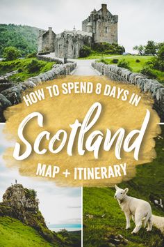 how to spend 8 days in scotland map and itinerary with pictures of sheep