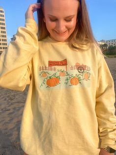 The perfect sweatshirt for the pumpkin patch has arrived!! Cotton Sweater For Fall, Cute Long Sleeve Fall Sweatshirt, Fall Cotton Orange Sweater, Cute Long Sleeve Sweatshirt For Fall, Cute Relaxed Fit Sweatshirt For Fall, Cute Oversized Hoodie For Fall, Orange Crew Neck Hoodie For Fall, Orange Cotton Sweatshirt For Fall, Orange Crew Neck Sweatshirt For Fall