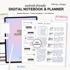 the digital notebook and planner is displayed