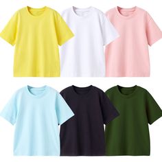 Pattern: solid Color: Color: white, pink, yellow, black, blue, green Height: 90CM, 100cm, 110cm, 120cm, 130cm, 140cm Sleeves: short sleeves Fabric: Cotton Gender: neutral, boy, girl Launch: Summer 2021 Season: Summer Yellow Solid Color Cotton Top, Yellow Short Sleeve Top, Yellow Cotton Top, Future Outfit, Loose Shorts, Mock Ups, Summer Cotton, Wholesale Clothing, Yellow Black