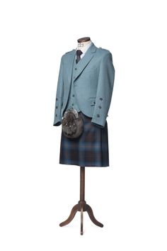 The Lovat Blue Tweed Kilt Outfit is an exceptionally bright and bold choice that will stand out at any event. This stylish outfit package includes an 8-yard kilt, a contemporary Lovat Blue Tweed jacket, a matching waistcoat, and all the essential accessories to complete your highland look. For more details, please see the full product description below. When you order the Lovat Blue Tweed Kilt Outfit online, you can feel confident knowing our team is ready to assist you. Need help choosing the p Ghillie Brogues, Blue Tweed Jacket, Kilt Socks, Semi Dresses, Scotland Wedding, Kilt Pin, Pantomime