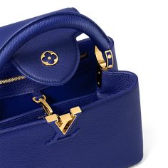 LOUIS VUITTON® - Capucines Bb - Smalt Blue Louis Vuitton Capucine, Louis Vuitton Capucines Bb, Louis Vuitton Taschen, Sac Louis Vuitton, Winter Bags, Louis Vuitton Capucines, Luxury Bags Collection, Luxury Purses, Louis Vuitton Official