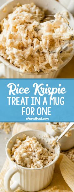 rice krispie treat in a mug for one is an easy and delicious dessert recipe