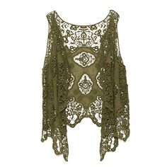 Jastie Open Stitch Cardigan Boho Hippie Butterfly Crochet Vest (Olive) Evening Dresses Plus Size