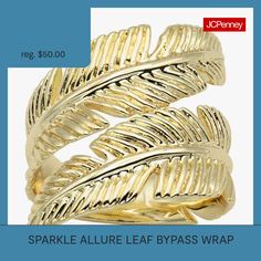 Ring Style: Bypass RingsFeatures: Nickel Free, In A Gift BoxShape: LeafMetal Color: Gold ToneBand Width: 5.5mmCare: Wipe CleanMetal: 14k Gold Over BrassCountry of Origin: Imported Rings Bands, 7 Rings, Ring Style, Fashion Rings, Band Rings, Clothing And Shoes, Gift Box, Sparkle, Brass