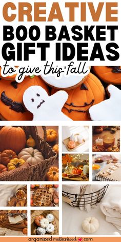 creative boo basket gift ideas to give this fall Fall Themed Goodie Bags For Adults, Boo Box Ideas, Fall Gift Basket Ideas, Fall Basket Ideas, Goodie Basket, Baskets For Kids