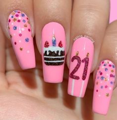 21st birthday nails 21st birthday nails short 21st birthday nails acrylic 21st birthday nails ideas 21st birthday nails simple 21st birthday nails designs 21st birthday nail ideas Birthday Nail Set Ideas, Nail Set Ideas, Birthday Nail Set, Birthday Nail Ideas, 21st Birthday Nails, Birthday Nail Art, Birthday Nail Designs, Birthday Nail, Gold Nail Polish