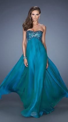 Teal Sequin Detailed Lace Bodice Chiffon Long Dress – Aquarius Brand Top Prom Dresses, Chiffon Long Dress, Military Ball Dresses, Chiffon Dress Long, Moda Chic, Prom Dresses Online, Chiffon Gown, Lace Bodice, Gorgeous Gowns