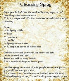 Smudging Prayer, Lemon Juice Uses, Cleansing Spray, Pagan Crafts, Magick Spells, Witchcraft Spell Books, Witch Spell Book