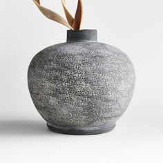 Ophelia Matte Black Round Vase 10" + Reviews | Crate & Barrel Canada Client Board, Natural Ceramic, Natural Flooring, Round Vase, White Ceramic Vases, Crate Barrel, Black Vase, Table Vase, Floor Vase