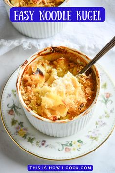 two bowls filled with food on top of a plate