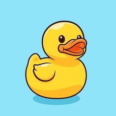 a yellow rubber duck on a blue background