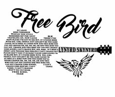 a guitar with the words free bird on it