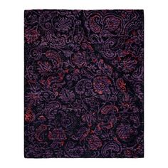 a purple and red paisley pattern on a black background