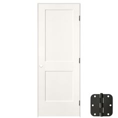 The molded panel Masonite Heritage Series Logan 2-Panel Solid Core Interior Prehung Door seamlessly blends innovative design with on-trend styles, effortlessly complementing any decor, unlike traditional shaker-style doors with a typical panel profile angle of 90 degrees, our Logan 2-panel features a distinctive panel profile angle, reducing dust accumulation in hard-to-reach corners and minimizing paint build-up, thereby simplifying the painting process. Masonite 30-in x 80-in Snow Storm Solid Mid Century Door, Masonite Doors, Prehung Interior Doors, Hollow Core Doors, Contemporary Door, Prehung Doors, Shaker Style Doors, Storm Door, Solid Core