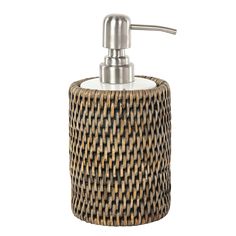 a soap dispenser made out of woven material