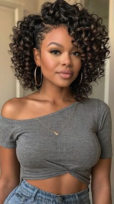 Short Haircuts for Black Women Wavy Bob Hairstyles For Black Women, Black Bob Hairstyles, Black Bob, Wavy Bob Hairstyles, Bouncy Hair, Professional Tips, Wavy Bobs