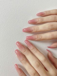 Fade Tip Nails, 2 Pink Nails, Rose Pink Nails Design, Ombre Baby Pink Nails, Strawberry Milk Nails Designs, Pretty Gel Nail Colors, Light Pink To Dark Pink Ombre Nails, Nails Baby Pink Design, Pale Color Nails