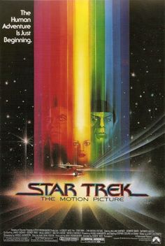 the movie poster for star trek, featuring two men in space and one man with a rainbow