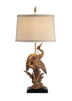 Egrets Lamp Gold Lamp, Table Lamp Design, Bronze Pendant, Gold Light, Portable Light, Drum Shade, Lamps Plus