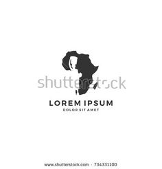 an african map with the shape of africa on it's side, in black and white