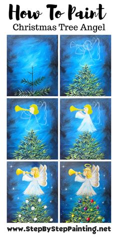 how to paint christmas tree angel with step by step instructions