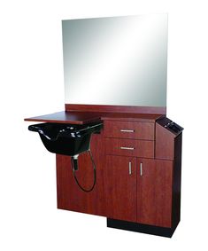 a bathroom vanity with mirror and sink on it's side, against a white background