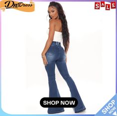 Fall Women Color Blocking Denim Flared Pants Denim Clothing, Clothing Wholesale, Flared Pants, Denim Flares, Pants Jeans, Acid Wash, Woman Colour, Flare Pants, Color Blocking