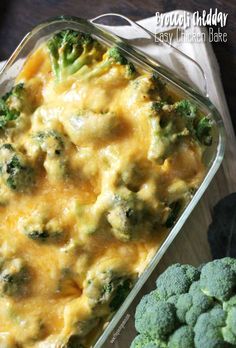 broccoli and cheese casserole in a glass dish