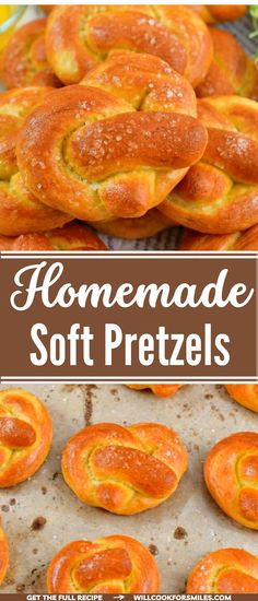 homemade soft pretzels with text overlay