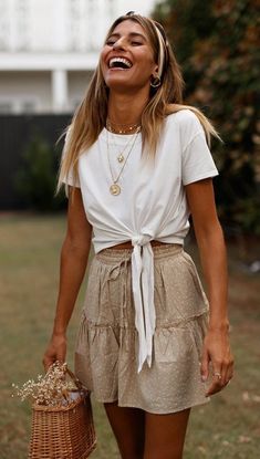 Ruffle Skirts, 2020 Vision, Cottagecore Outfits, Estilo Hippie, Boho Dresses, 2019 Fashion, Cropped Tee, Inspired Outfits