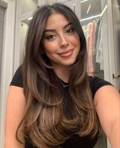 Layered And Face Framed Hair, Layers In Brunette Hair, Face Frame And Long Layers Haircut, Long Layers With Curtain Bangs And Face Framing, Balayage Hair Layers Face Framing, Long Hair Layers Straight Brown, Long Layers Hair With Face Framing, Face Frame Layers Haircut, Long Hair Framed Around The Face