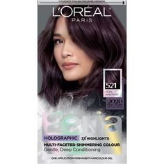 L'Oreal Paris Feria Permanent Hair Color, 52 Medium Cool Iridescent Brown, Inspired by fashion, Feria offers a twist on the traditional and gives edgy hair colors from bright red, platinum blonde, rose gold, and metallic brown, to blue-black hair color, these hair dye kits will transform your hair. Feria's prismatic color spectrum is custom-blended by L'Oreal Paris master colorists for bold, head-turning shades - no appointment necessary. Packaging may vary, what you receive may not be what is r Loreal Paris Feria, Weak Hair, Black Hair Color, Hair Color Purple, Edgy Hair