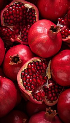 the pomegranates have been cut open and are ready to be eaten