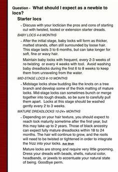 Natural Locs Starter, Lock Journey Natural Hair, Loc Retwist Price List, Phases Of Locs, How To Make Your Hair Loc Faster, Different Stages Of Locs, How To Maintain Healthy Locs, Loc Hair Products Dreads, Ways To Start Locs