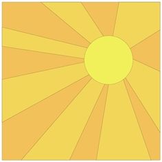 an orange and yellow background with the sun in the middle