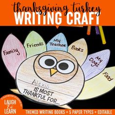 thanksgiving turkey writing craft for kids