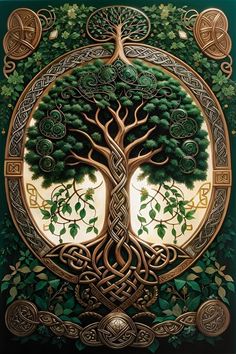 the tree of life is depicted in this intricately detailed painting by artist markiek