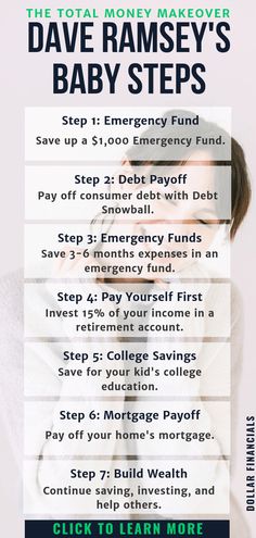 a poster with the words save money makeover and baby steps written in white on it