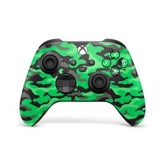 the green camo xbox controller is shown