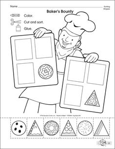 a coloring page for baker's bounty with the chef holding a large piece of paper