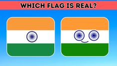 two flags with the words which flag is real? and an orange, white, and green one