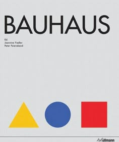 the cover of bauhaus, with different colors and shapes on it's side